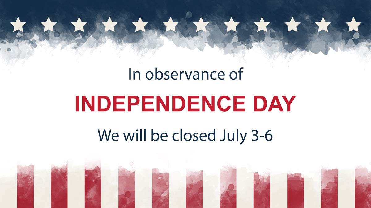 Printable Closed Independence Day Sign